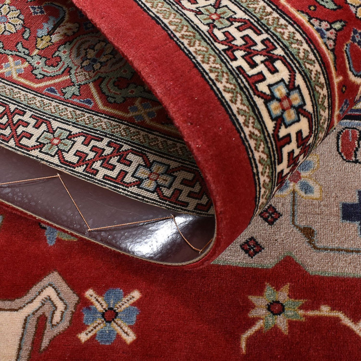 Perski dywan - Ghom - Królewski - 204 x 132 cm - czerwony