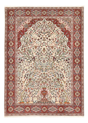 Dywan perski - Tabriz - Królewski - 250 x 178 cm - kremowy