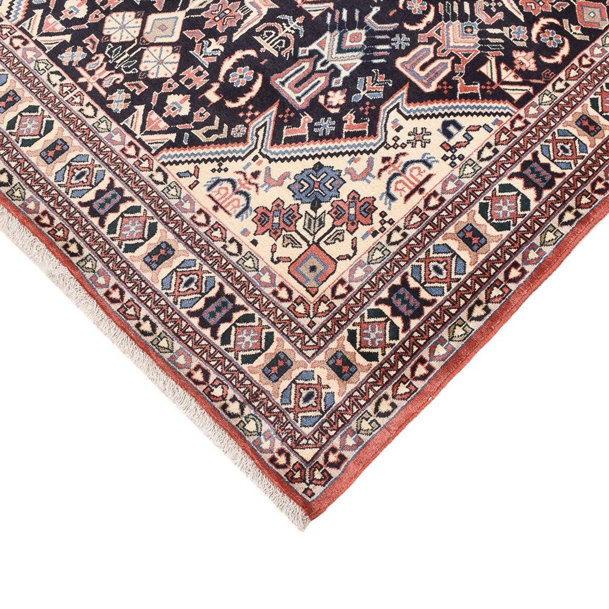 Dywan Gabbeh - Kashkuli perski - 192 x 150 cm - ciemnoniebieski