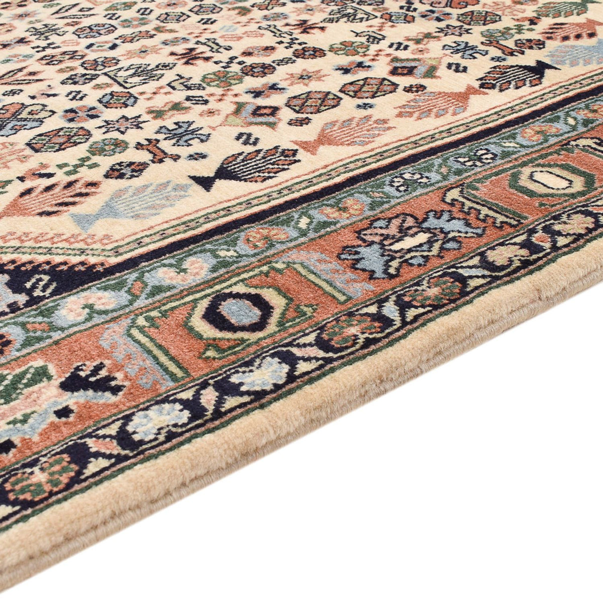 Dywan Gabbeh - Kashkuli perski - 209 x 145 cm - ciemnoniebieski