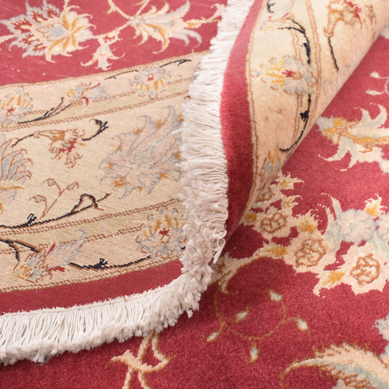 Dywan perski - Tabriz - Królewski okrągły  - 200 x 200 cm - czerwony