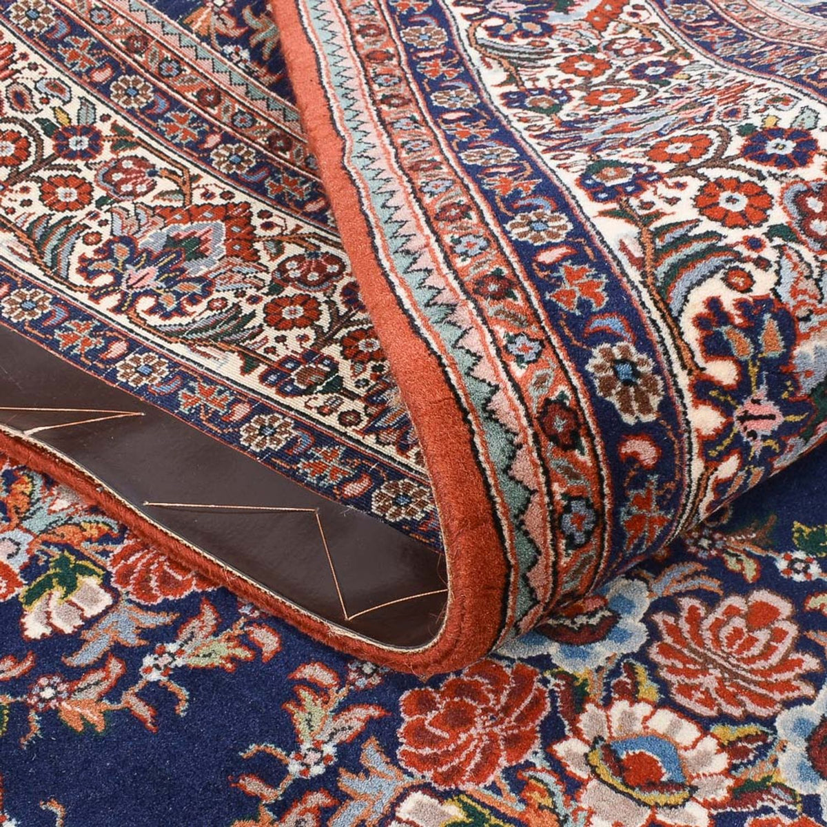 Dywan perski - Bijar - 251 x 152 cm - ciemnoniebieski