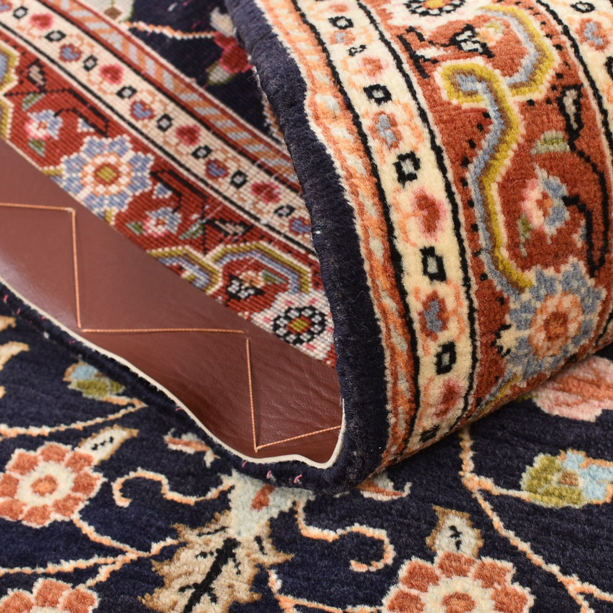 Dywan perski - Ghom - 105 x 70 cm - ciemnoniebieski