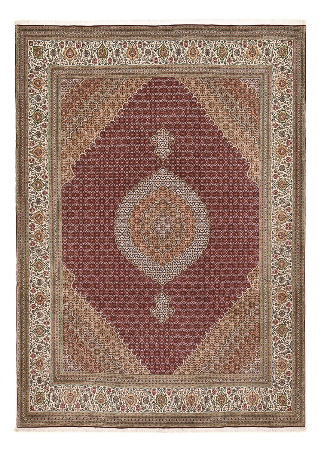 Dywan perski - Tabriz - Królewski - 351 x 250 cm - bordowa czerwień