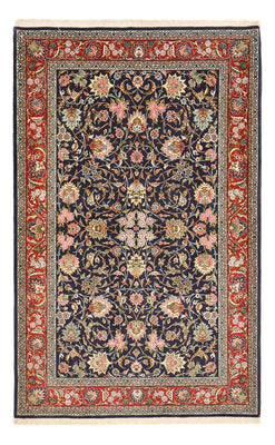 Dywan perski - Isfahan - Premium - 220 x 140 cm - ciemnoniebieski