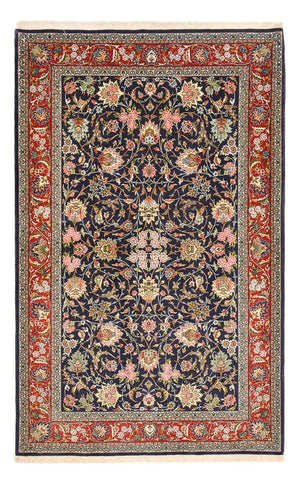 Dywan perski - Isfahan - Premium - 220 x 140 cm - ciemnoniebieski