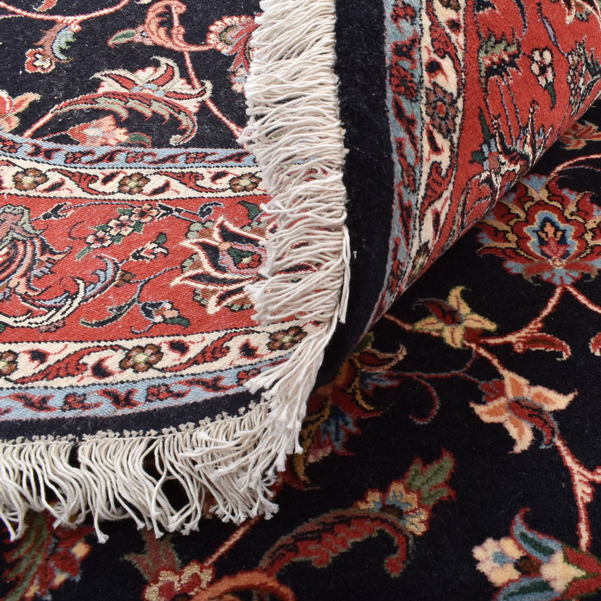 Dywan perski - Bijar okrągły  - 200 x 200 cm - ciemna czerwień