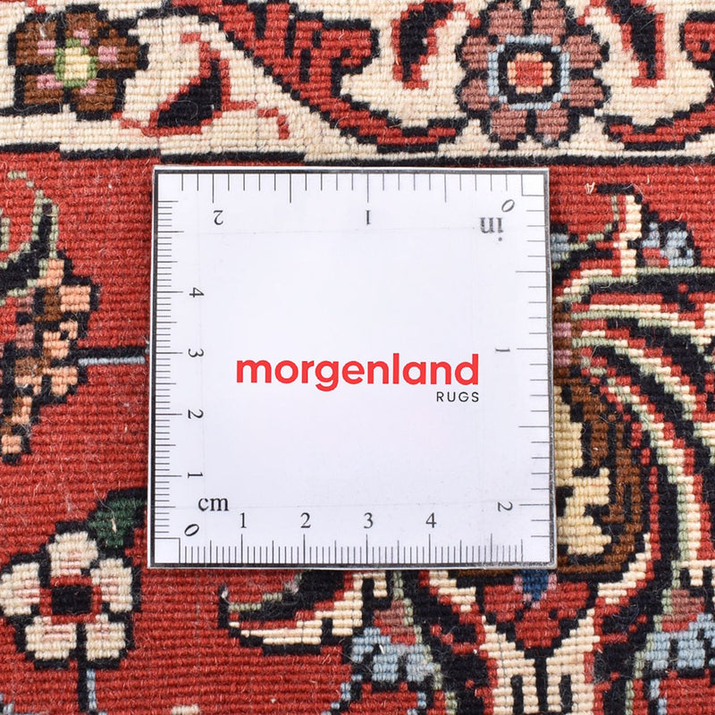 Dywan perski - Bijar okrągły  - 200 x 200 cm - ciemna czerwień