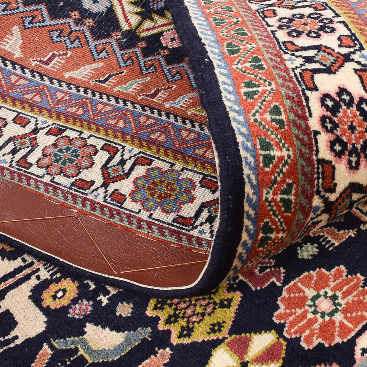 Dywan Gabbeh - Kashkuli perski - 207 x 130 cm - ciemnoniebieski