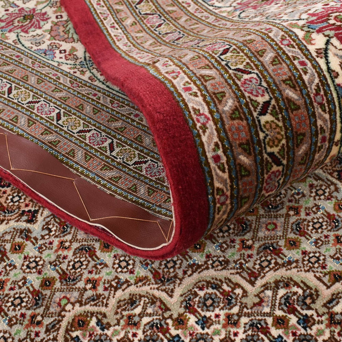 Dywan perski - Tabriz - Królewski - 410 x 302 cm - ciemny beż