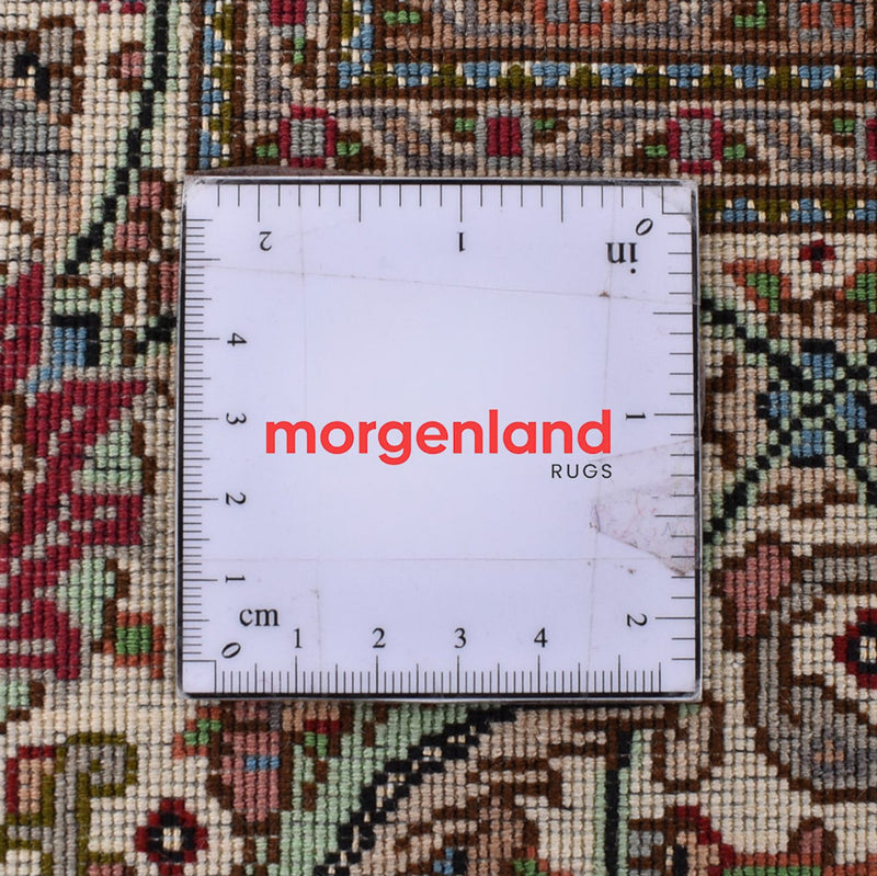 Dywan perski - Tabriz - Królewski - 410 x 302 cm - ciemny beż