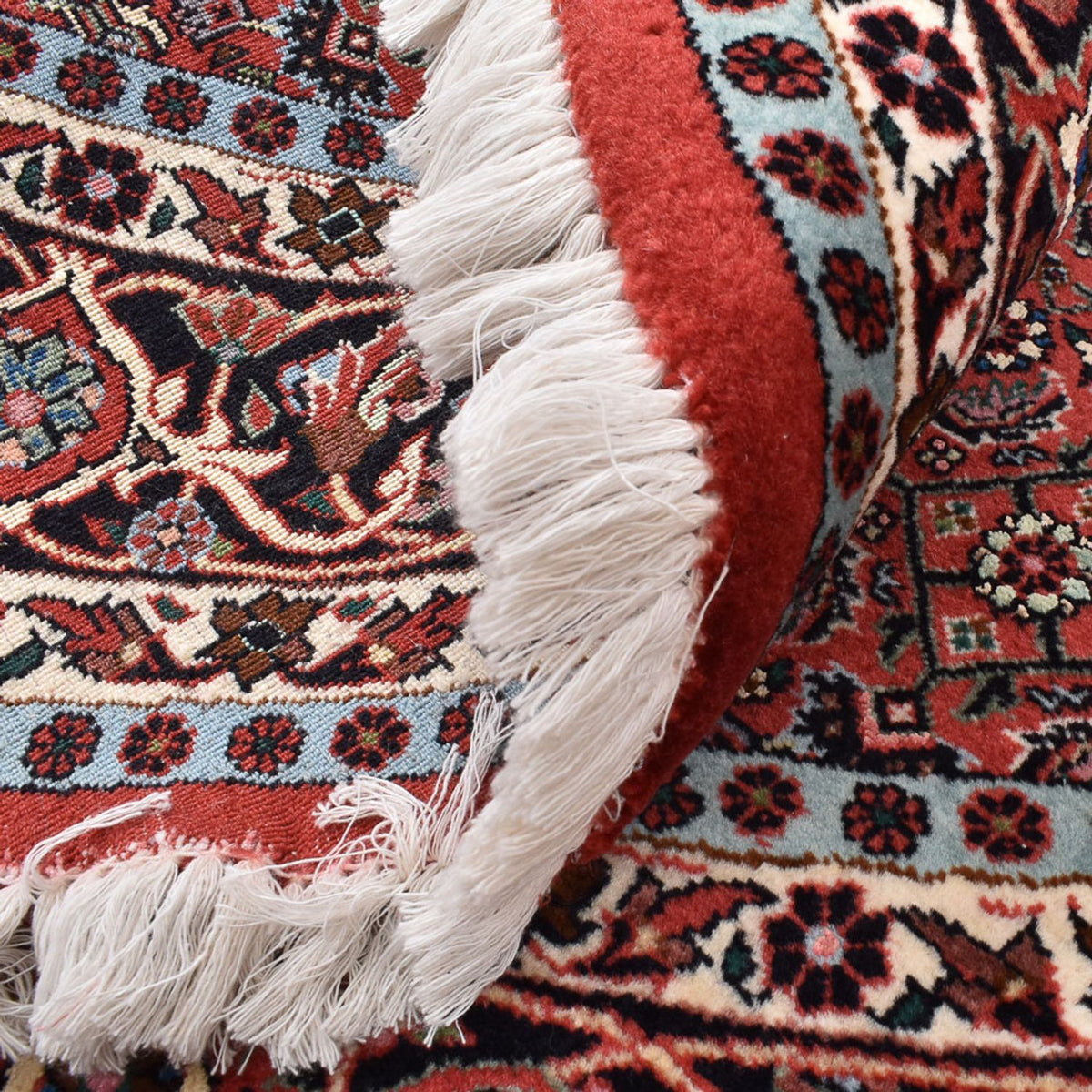 Dywan perski - Bijar okrągły  - 150 x 150 cm - ciemna czerwień