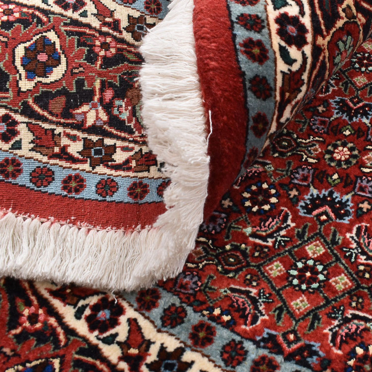 Dywan perski - Bijar okrągły  - 150 x 150 cm - ciemna czerwień