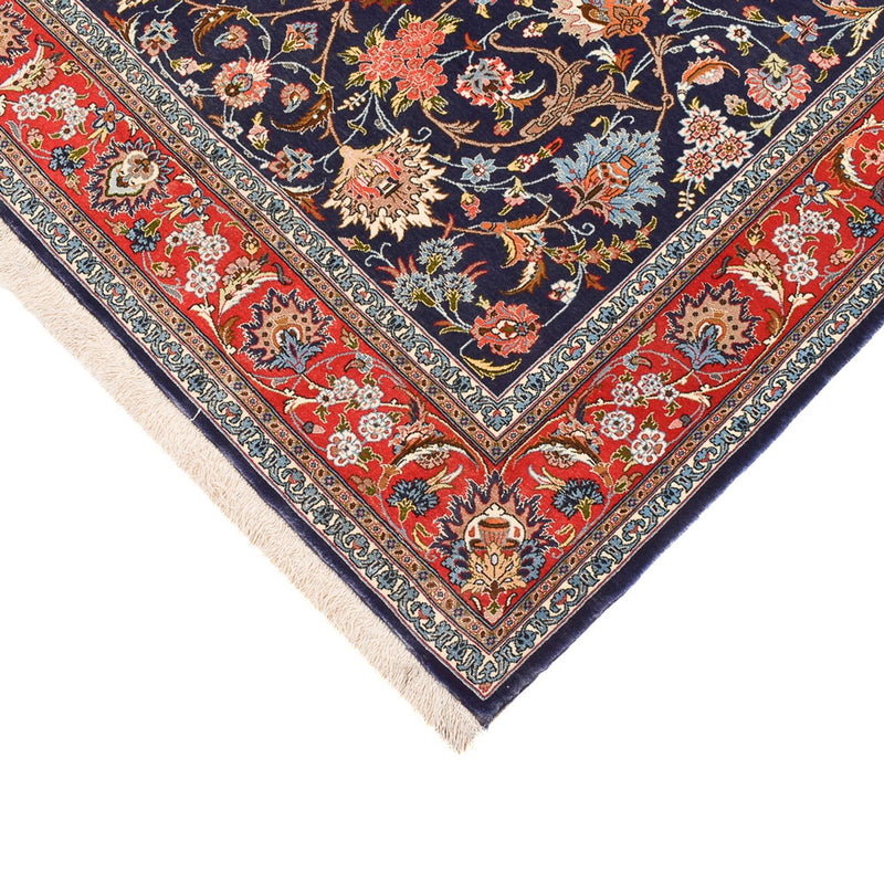 Dywan perski - Isfahan - Premium - 226 x 136 cm - ciemnoniebieski