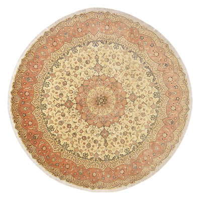 Dywan perski - Tabriz - Premium okrągły  - 310 x 310 cm - beżowy