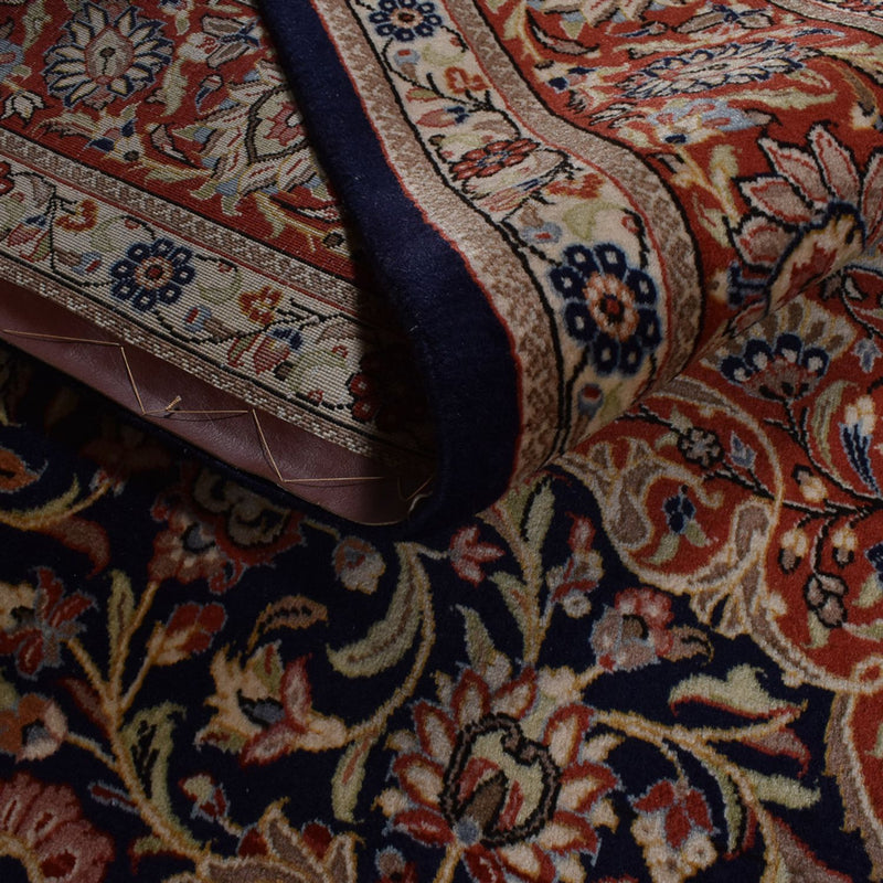 Dywan perski - Ghom - 301 x 221 cm - ciemnoniebieski