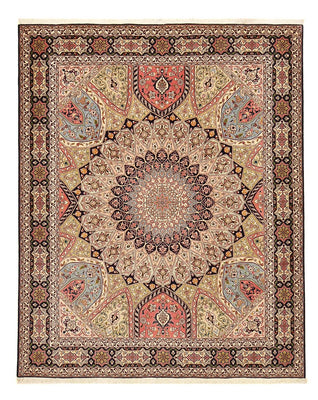 Dywan perski - Tabriz - Królewski - 250 x 208 cm - ciemny beż