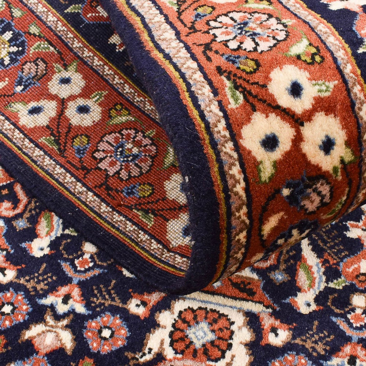 Biegacz Dywan Gabbeh - Kashkuli perski - 202 x 81 cm - ciemnoniebieski