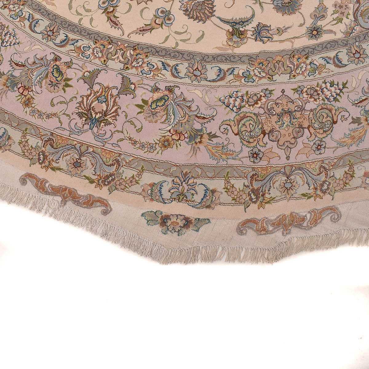 Dywan perski - Tabriz - Królewski okrągły  - 303 x 303 cm - beżowy