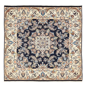 Dywan perski - Klasyczny kwadratowy  - 200 x 198 cm - ciemnoniebieski