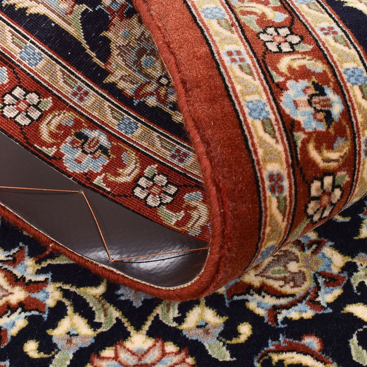 Biegacz Perski dywan - Ghom - Królewski - 196 x 54 cm - ciemnoniebieski