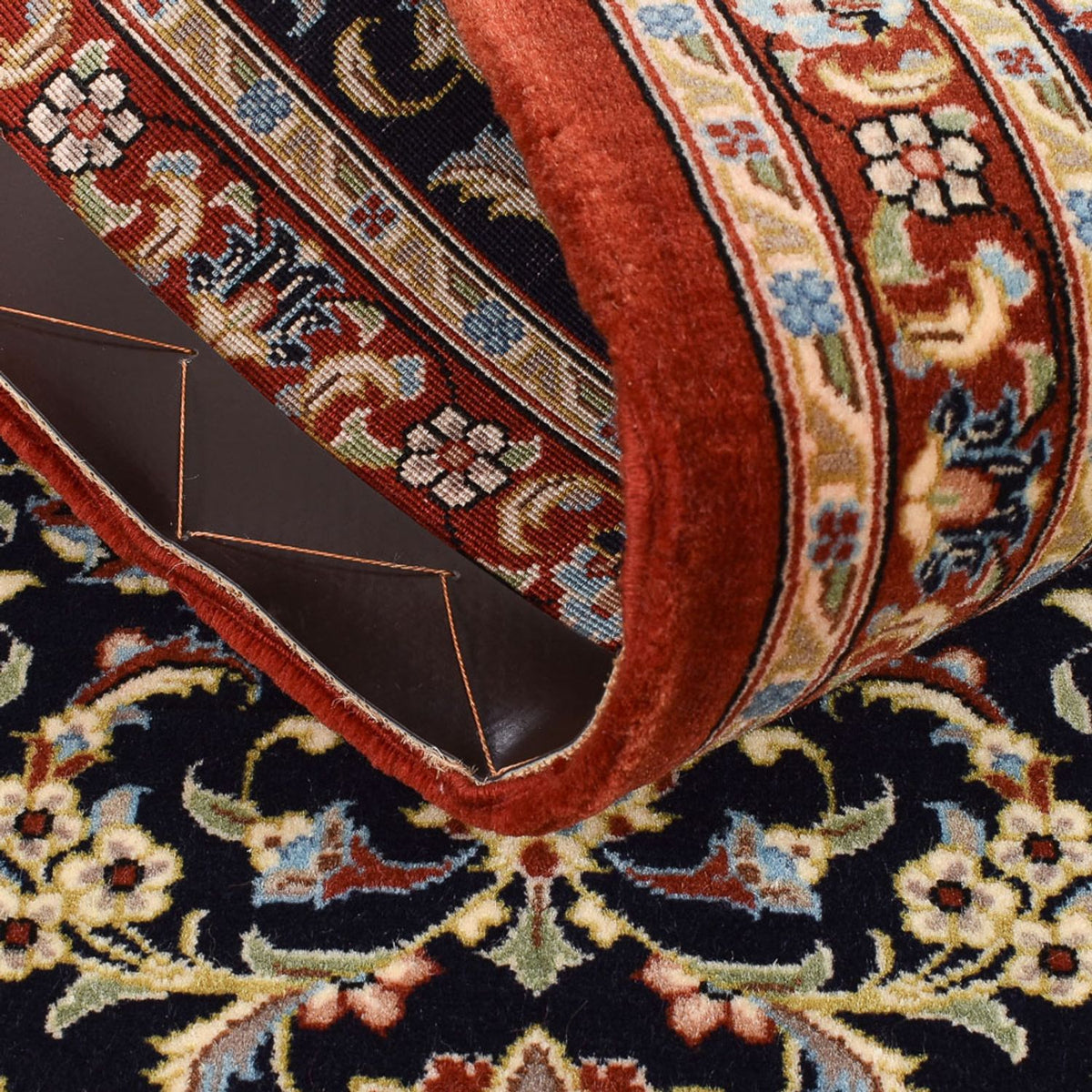 Biegacz Perski dywan - Ghom - Królewski - 196 x 54 cm - ciemnoniebieski