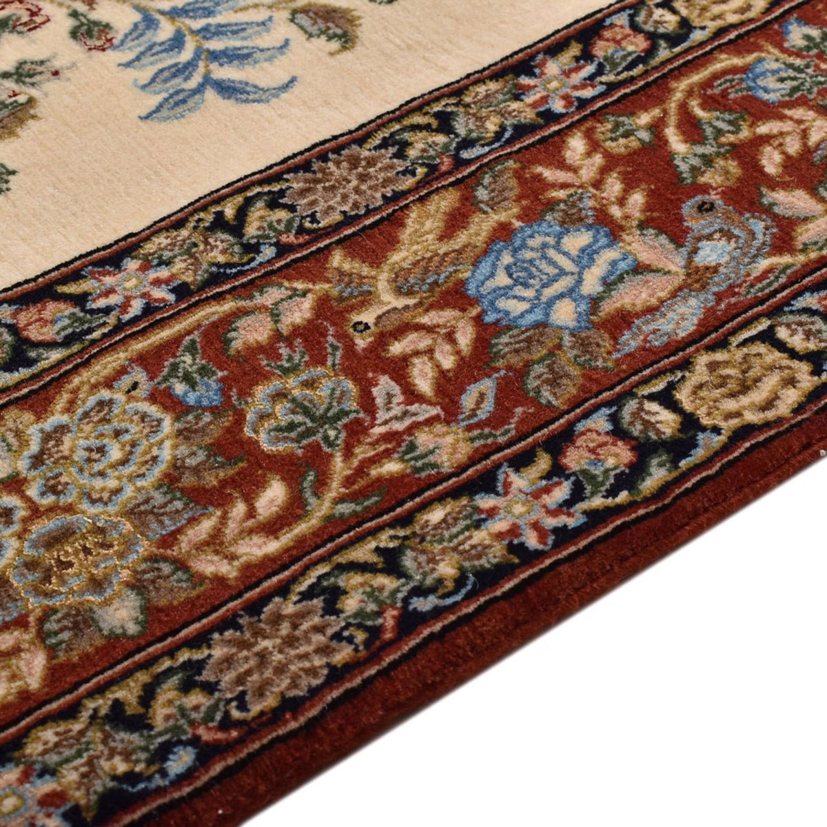 Perski dywan - Ghom - Królewski - 201 x 129 cm - jasny beż