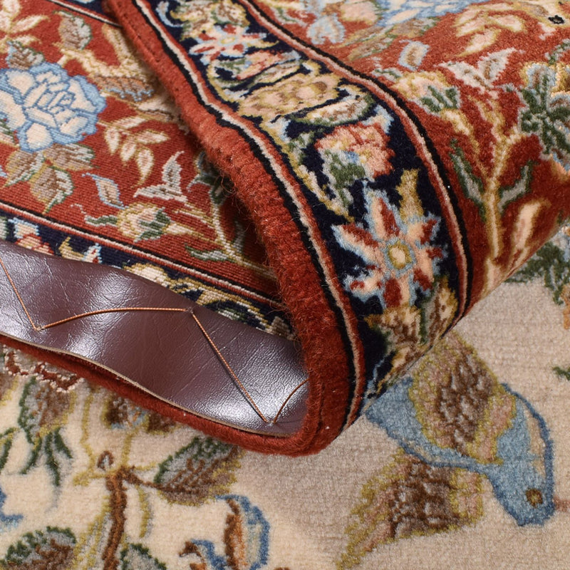 Perski dywan - Ghom - Królewski - 201 x 129 cm - jasny beż