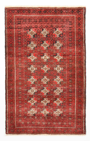 Dywan beludżycki - 150 x 99 cm - czerwony