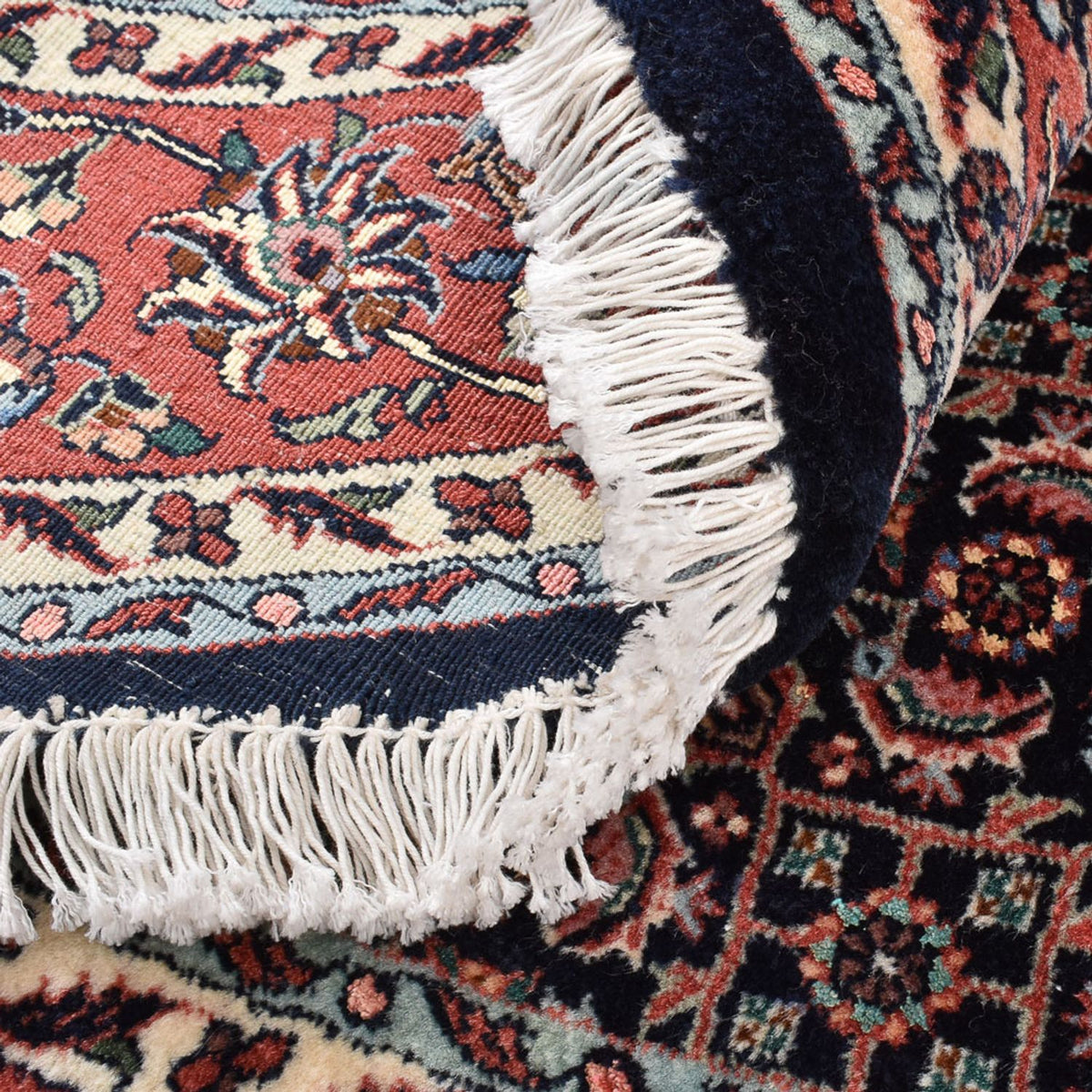 Dywan perski - Bijar okrągły  - 155 x 155 cm - ciemna czerwień