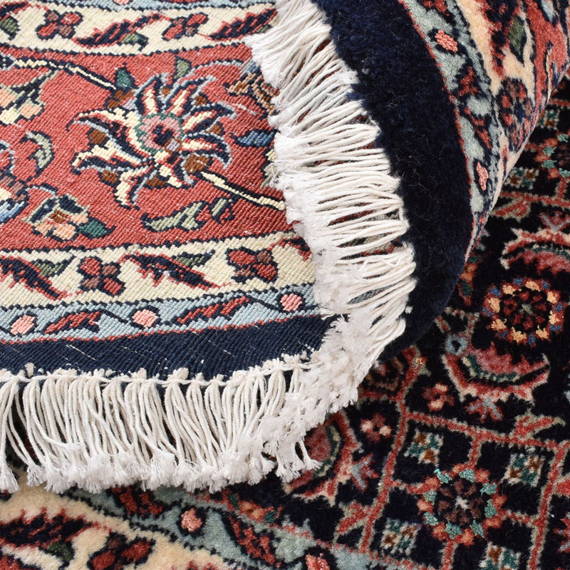 Dywan perski - Bijar okrągły  - 155 x 155 cm - ciemna czerwień