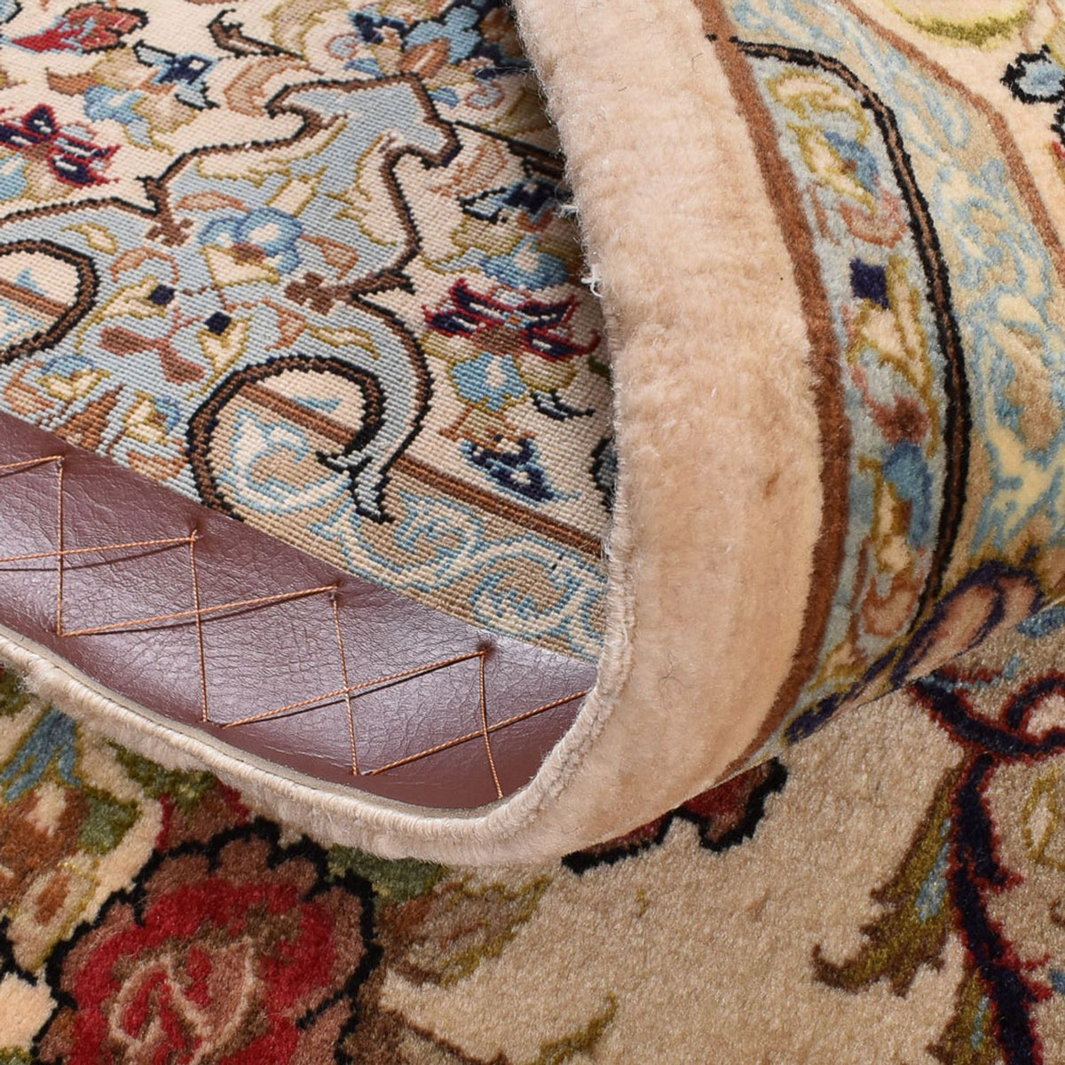 Perski dywan - Ghom - Królewski - 211 x 130 cm - jasny beż