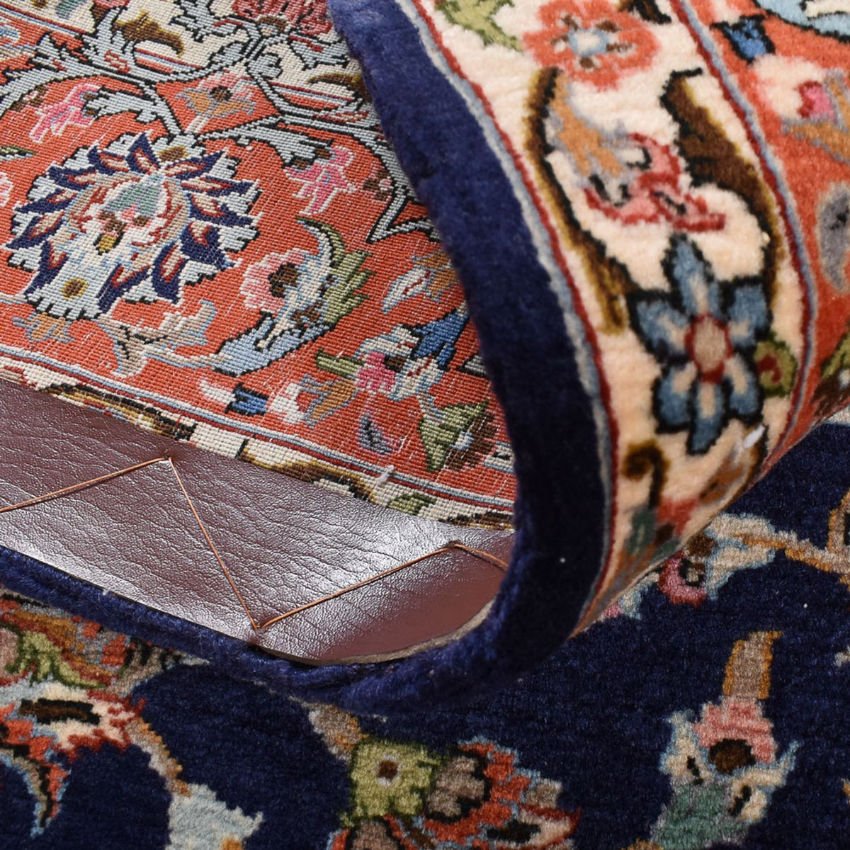 Perski dywan - Ghom - Królewski - 205 x 137 cm - ciemnoniebieski