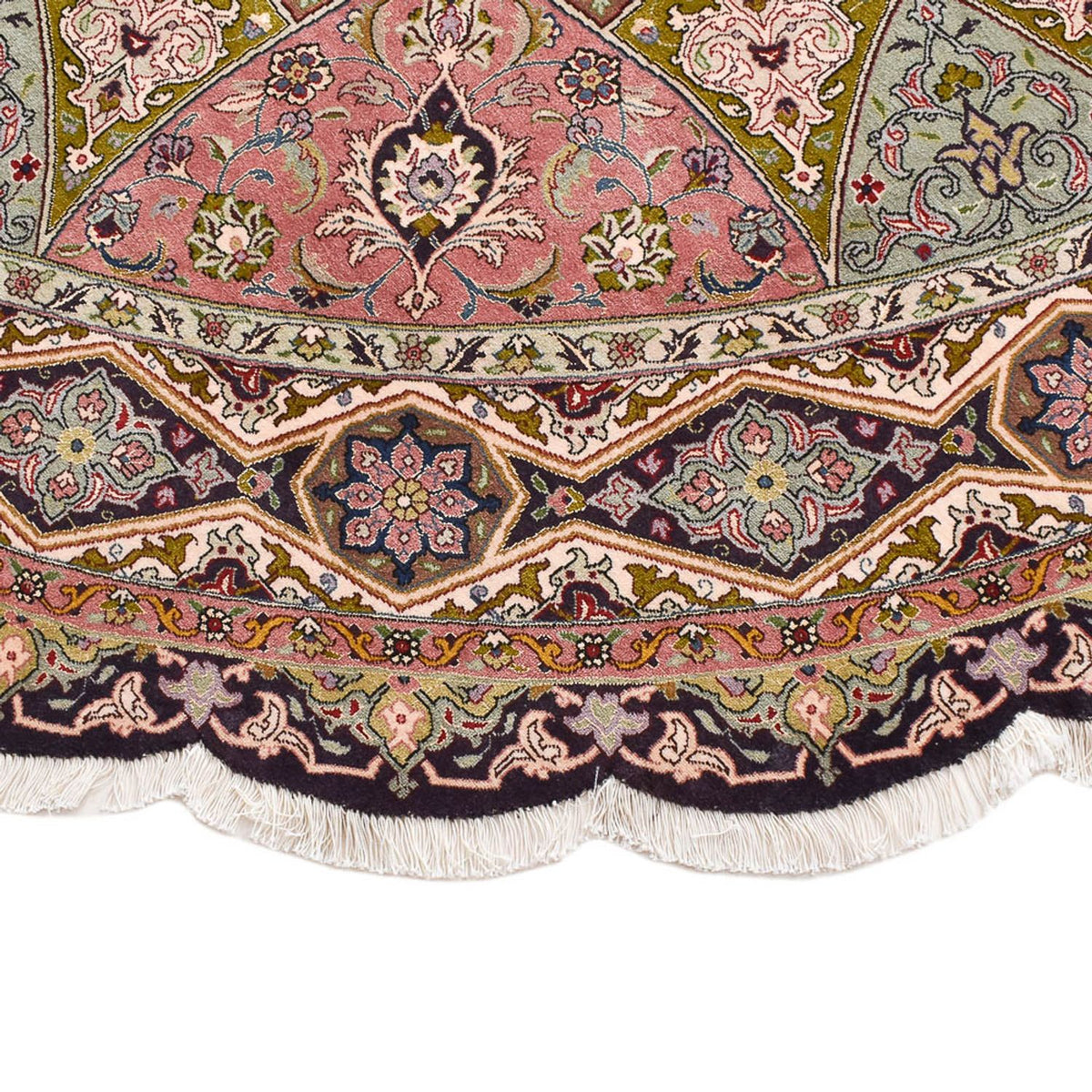 Dywan perski - Tabriz - Królewski okrągły  - 250 x 250 cm - wielokolorowy