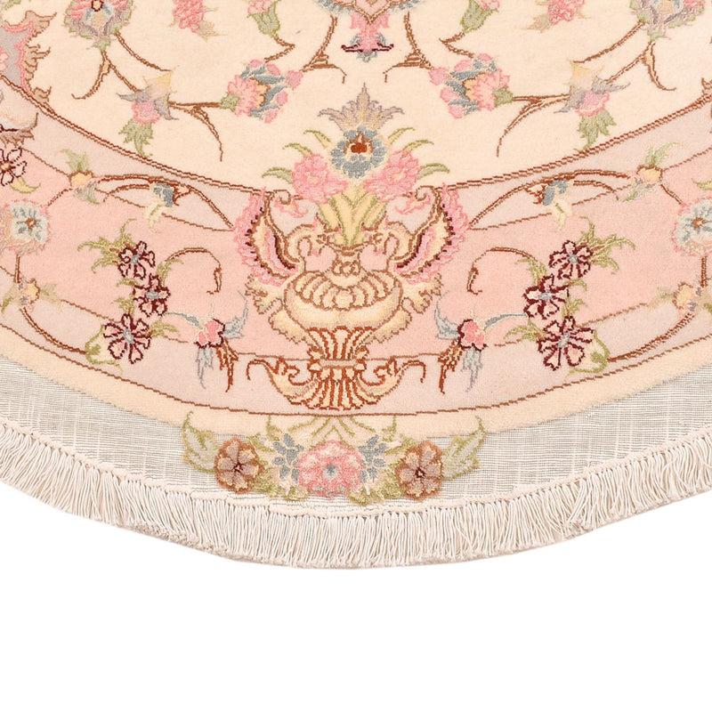 Dywan perski - Tabriz - Królewski okrągły  - 143 x 143 cm - łososiowy