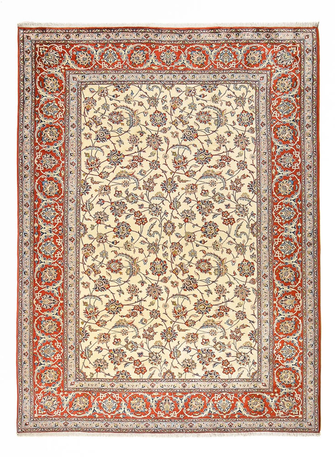 Dywan perski - Isfahan - Premium - 367 x 253 cm - jasny beż