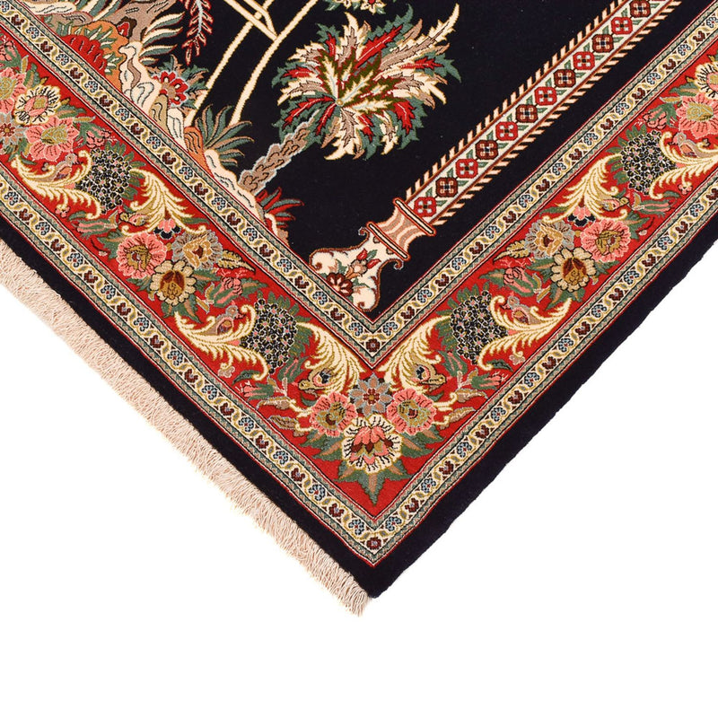 Perski dywan - Ghom - Królewski - 218 x 135 cm - ciemnoniebieski