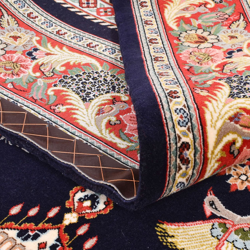 Perski dywan - Ghom - Królewski - 218 x 135 cm - ciemnoniebieski