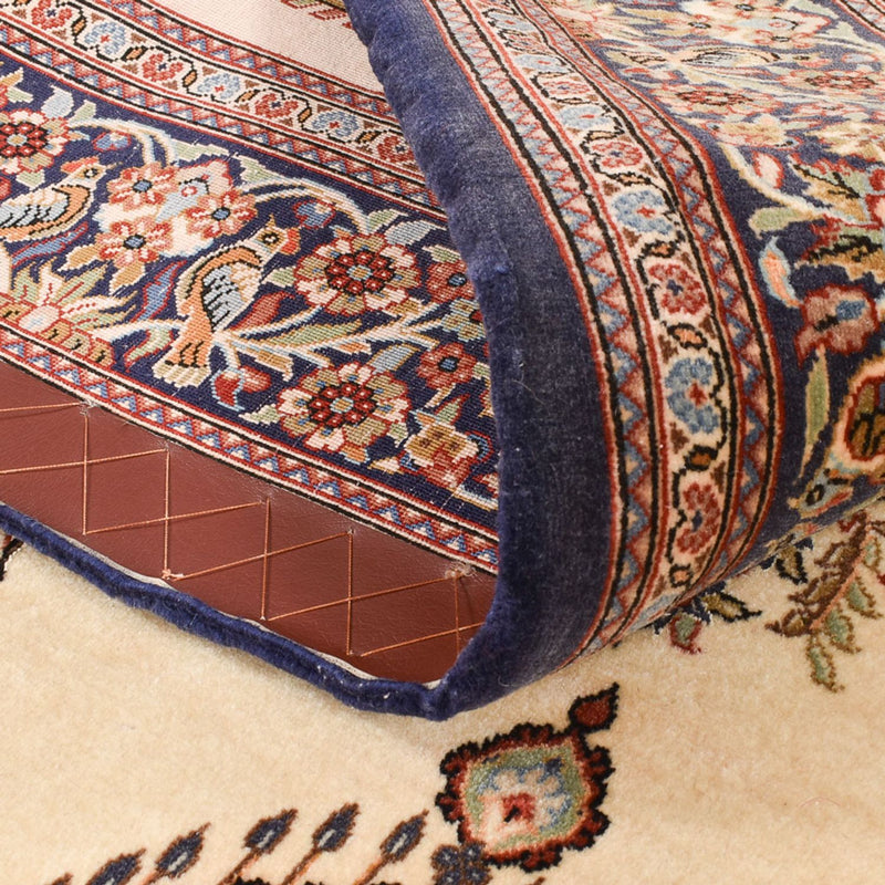 Perski dywan - Ghom - Królewski - 204 x 132 cm - beżowy