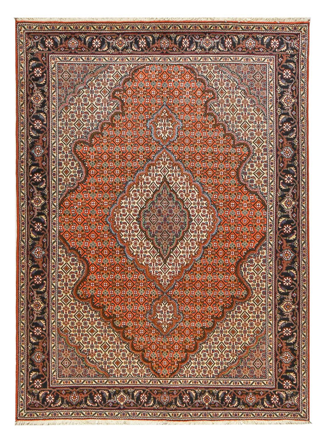 Dywan perski - Tabriz - Królewski - 203 x 150 cm - rdza