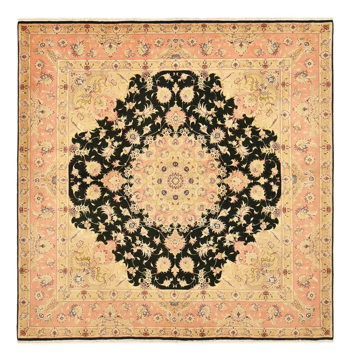 Dywan perski - Tabriz - Królewski kwadratowy  - 202 x 196 cm - ciemnoniebieski