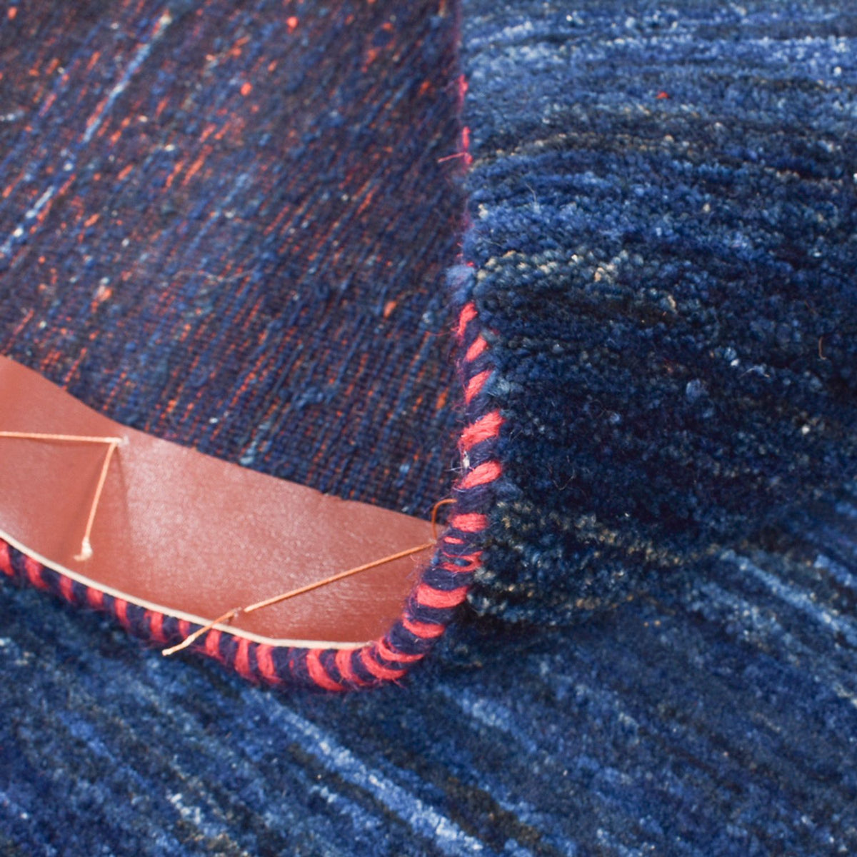 Dywan Gabbeh - Loribaft Perski - 143 x 119 cm - ciemnoniebieski