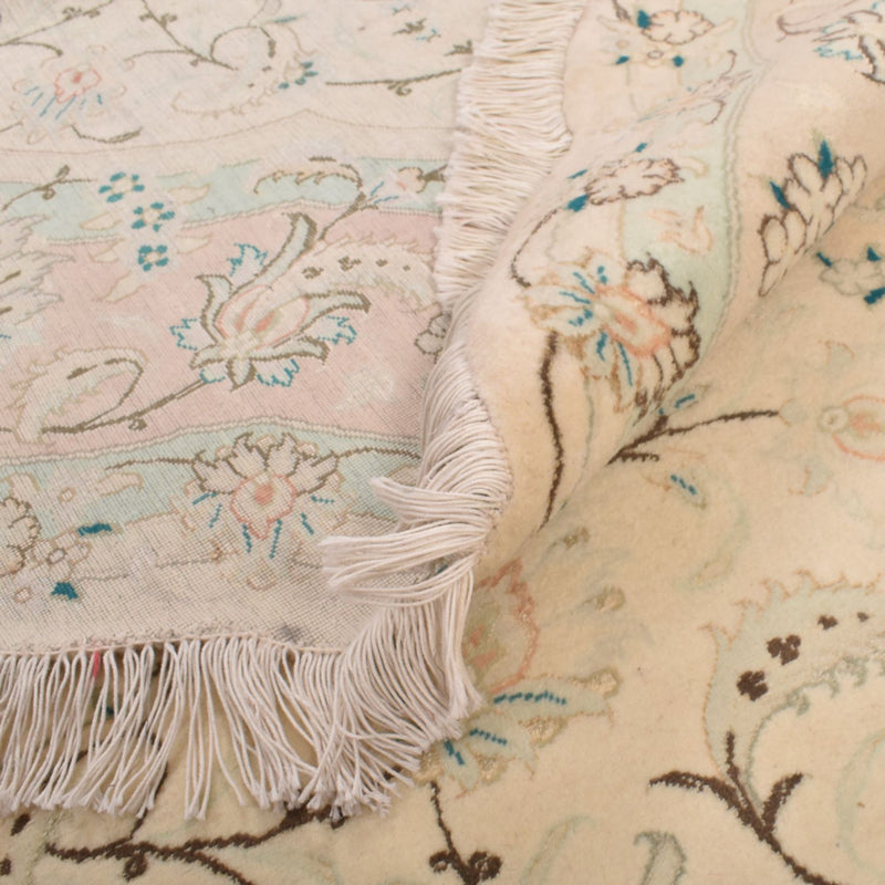 Dywan perski - Tabriz - Premium okrągły  - 200 x 200 cm - piaskowy