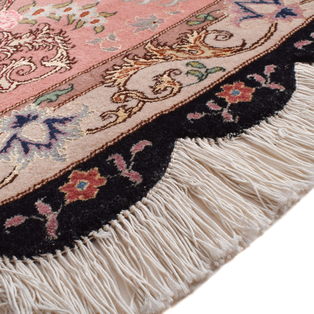 Dywan perski - Tabriz - Premium okrągły  - 250 x 250 cm - ciemnoniebieski