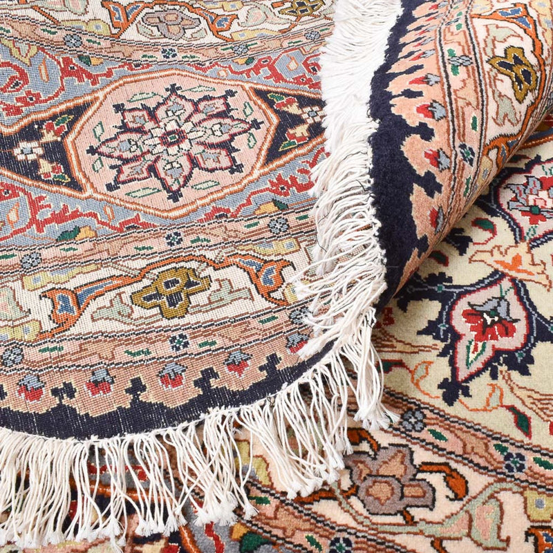 Dywan perski - Tabriz - Królewski okrągły  - 250 x 250 cm - jasna czerwień