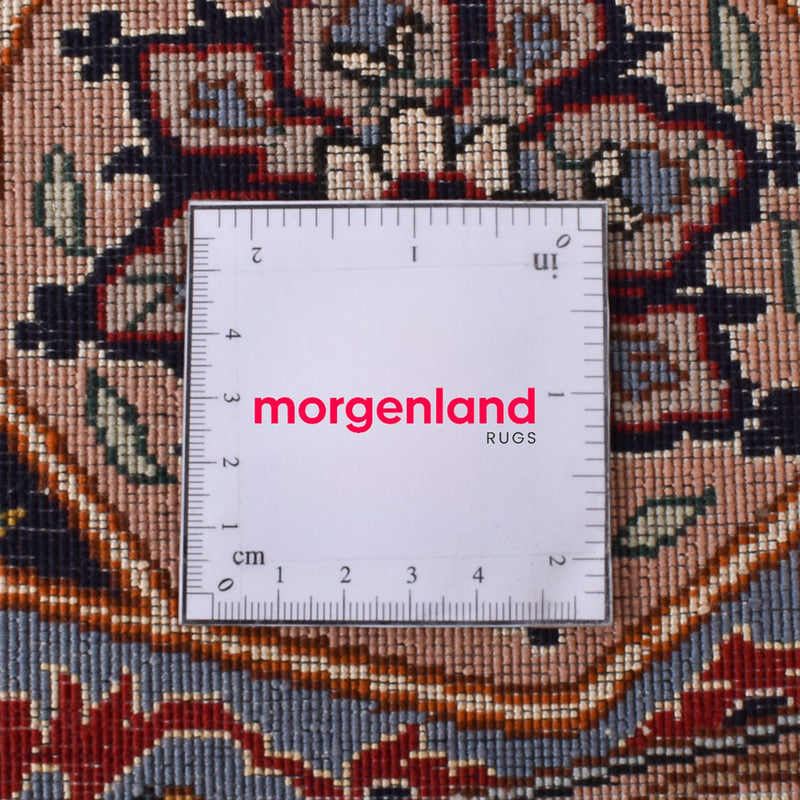 Dywan perski - Tabriz - Królewski okrągły  - 250 x 250 cm - jasna czerwień