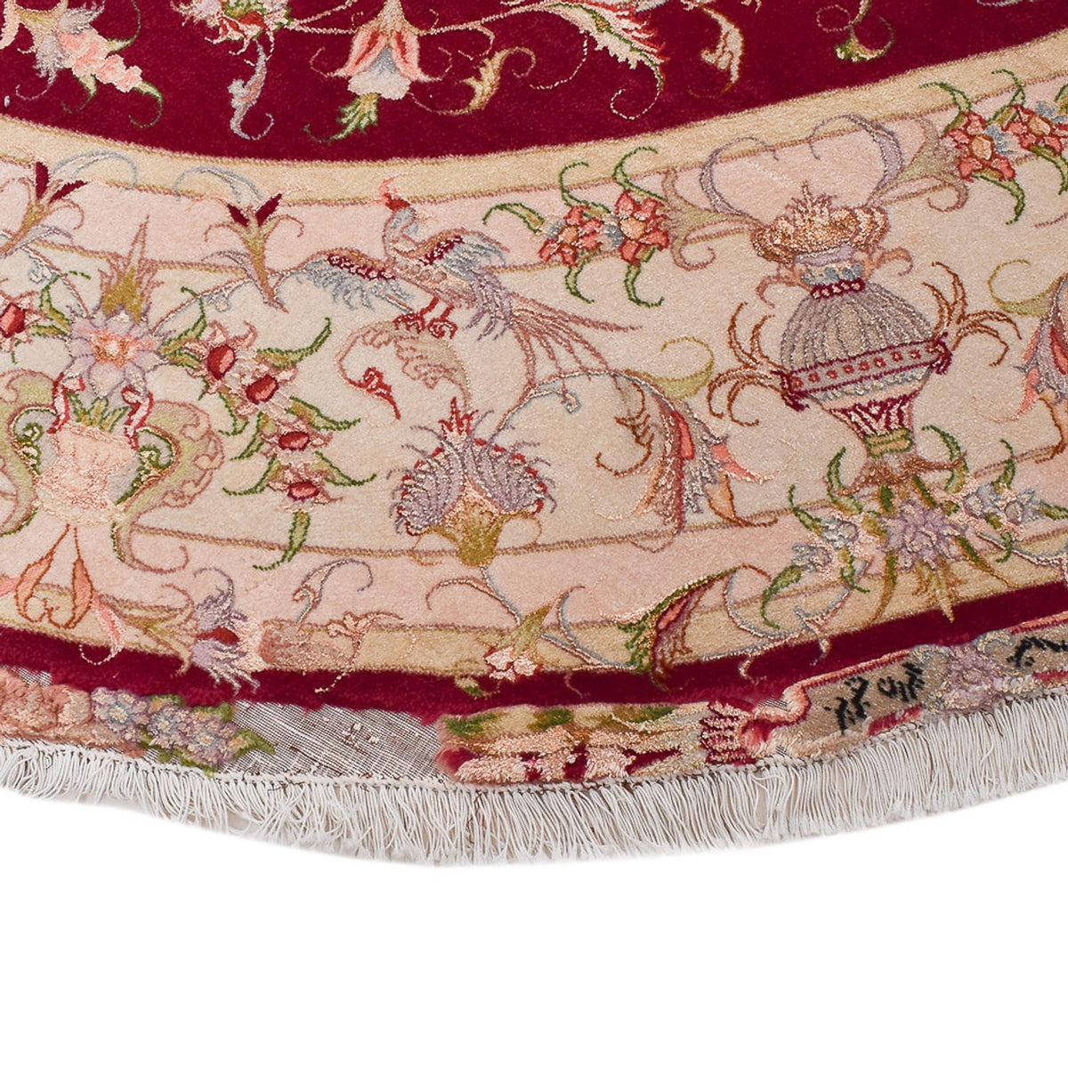 Dywan perski - Tabriz - Królewski okrągły  - 245 x 245 cm - czerwony