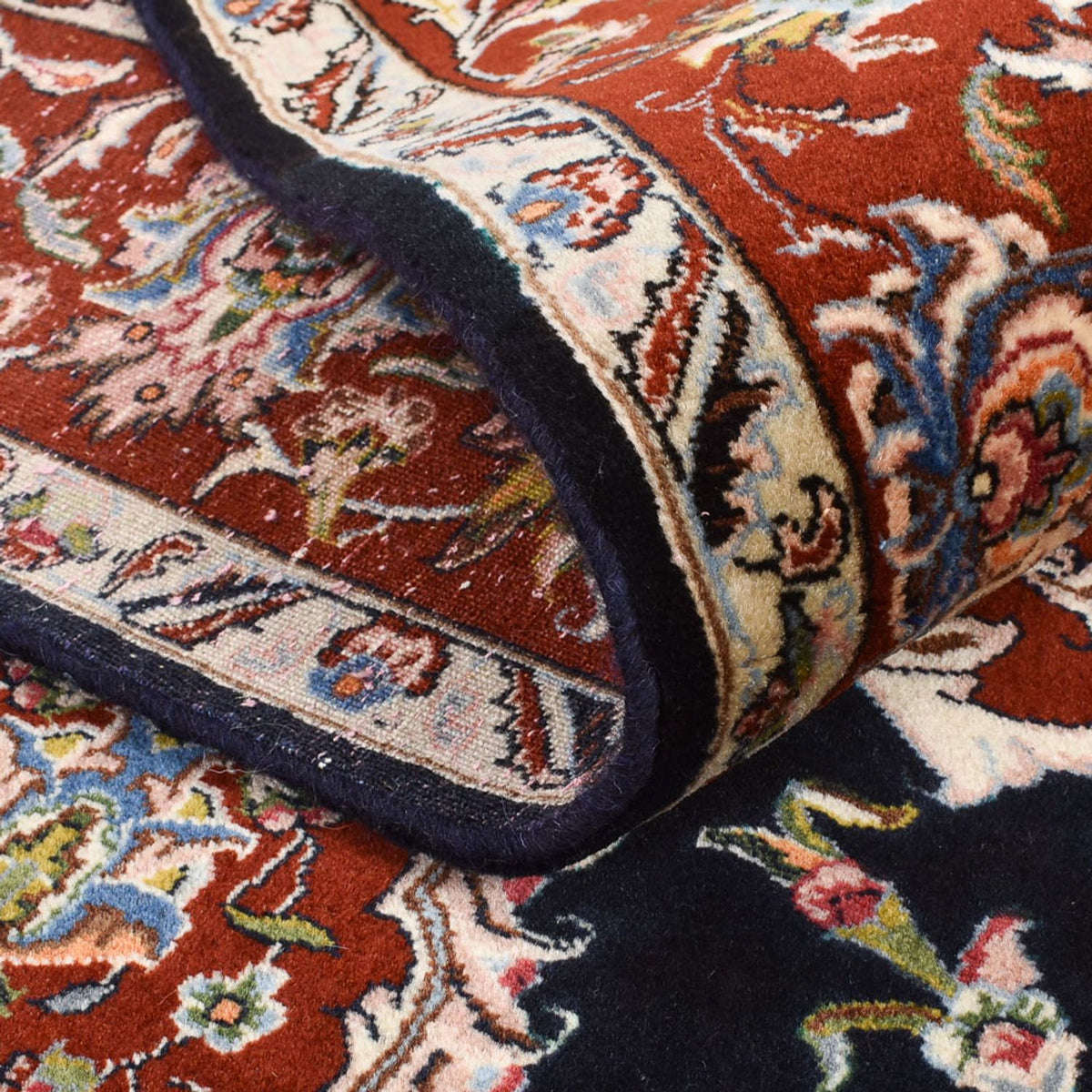 Dywan perski - Ghom - 180 x 140 cm - ciemnoniebieski