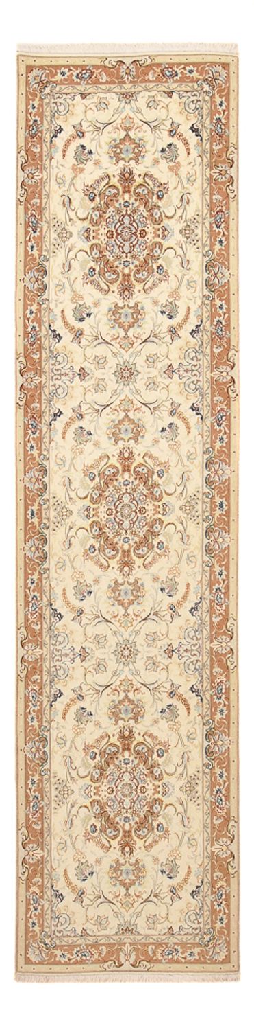 Biegacz Dywan perski - Tabriz - Królewski - 370 x 87 cm - beżowy