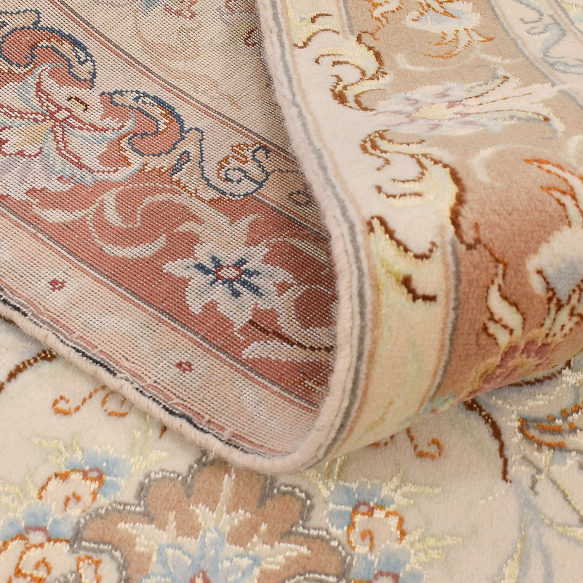 Biegacz Dywan perski - Tabriz - Królewski - 370 x 87 cm - beżowy